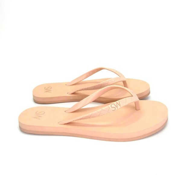 Stuart Weitzman Women’s Rubber Flip Flops in Orange Cream Sz 8 - Picture 1 of 7